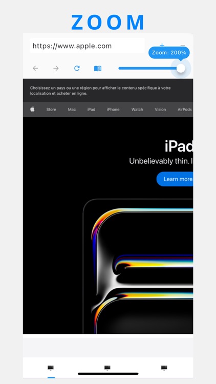Desktop Browser : Zoom & Tabs