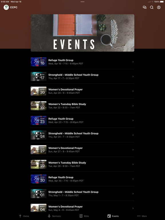 Canyon Creek Church iPad screenshot 3 - Education app