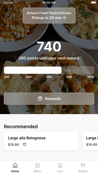A'mano Fresh Pasta iPhone screenshot 1 - Food & Drink app