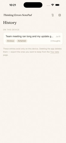 Thought Record: CBT Notes screenshot