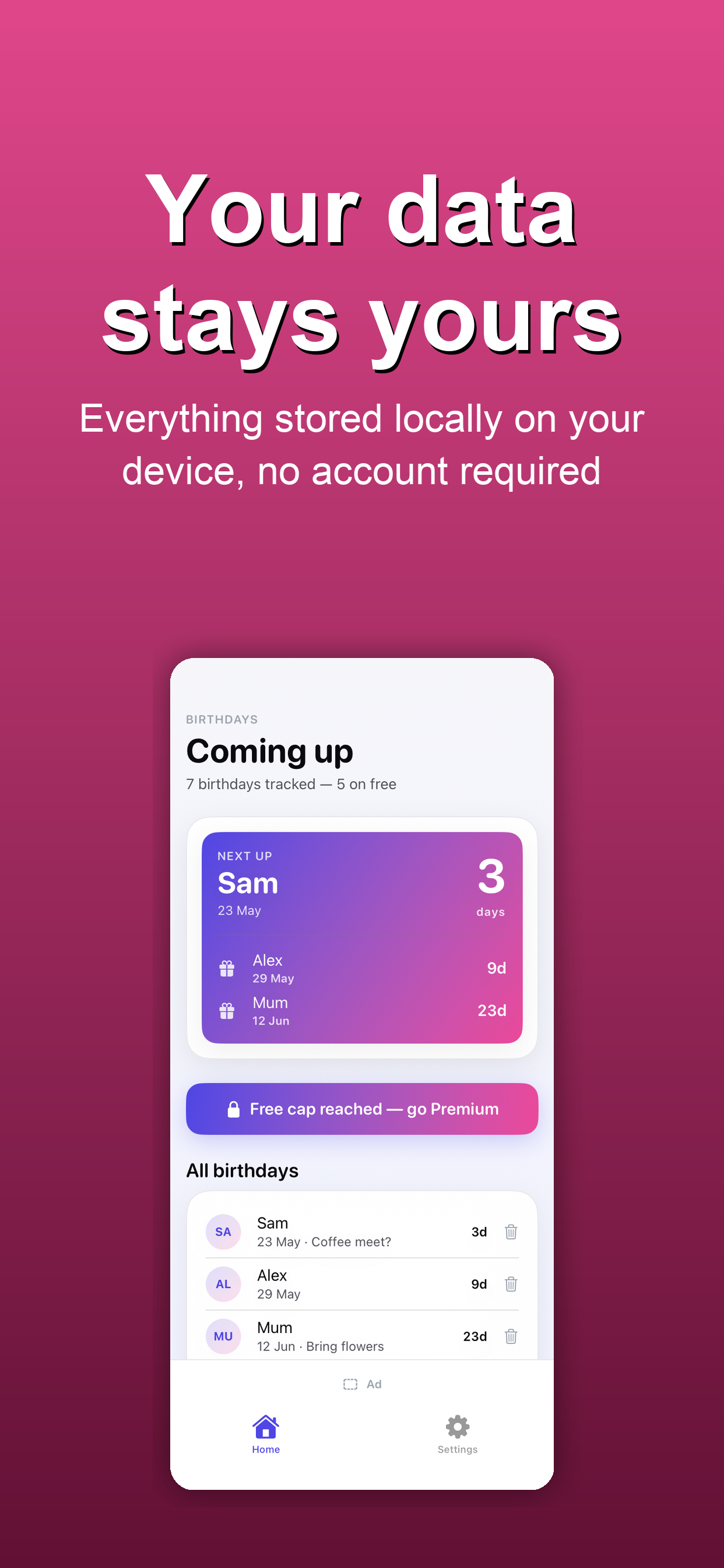 Birthday Tracker Plus screenshot 4