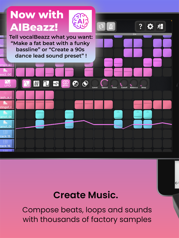 vocalBeazz: Make Beats with AI iPad screenshot 1 - Music app