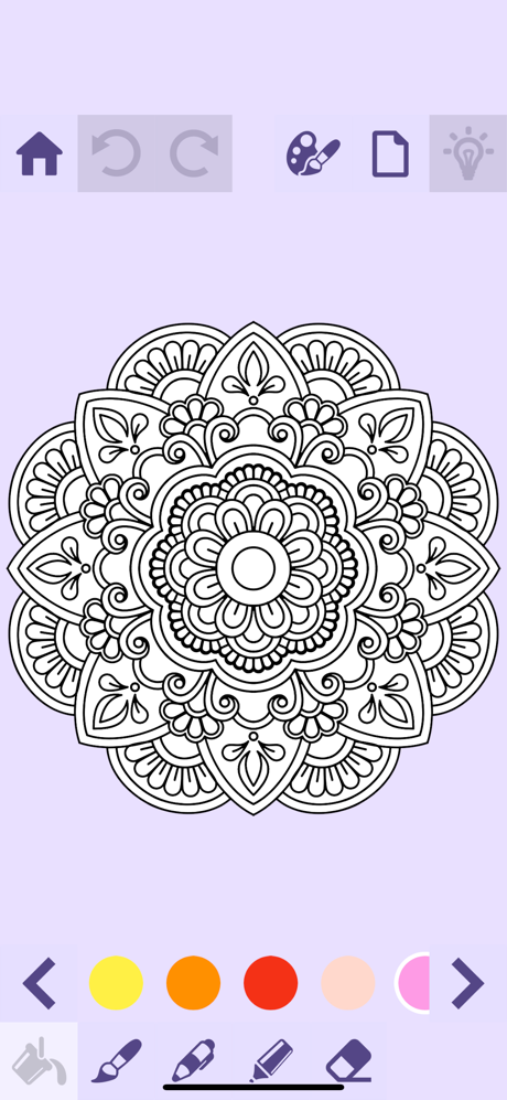 Mandala flower coloring screenshot 2