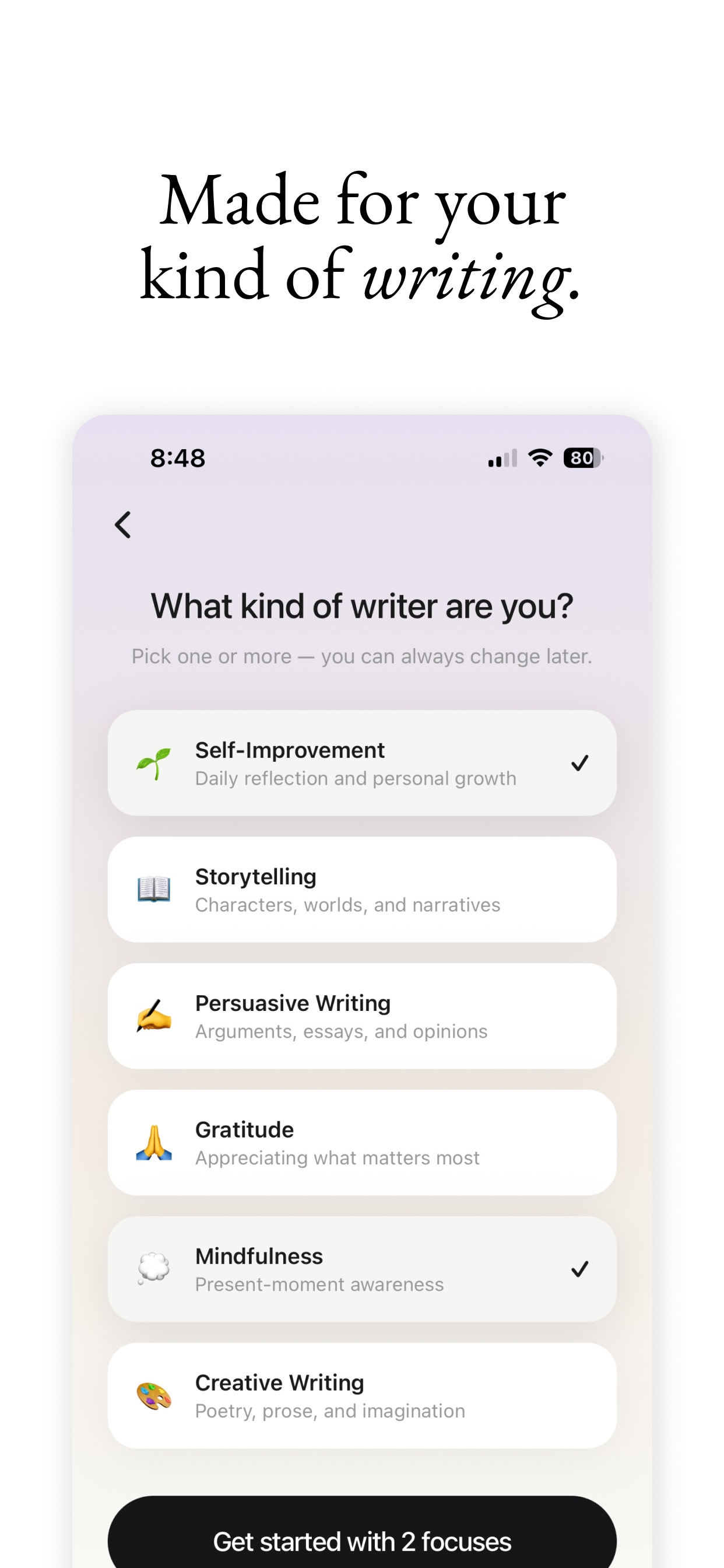 Quill - Daily Writing Prompts screenshot 4