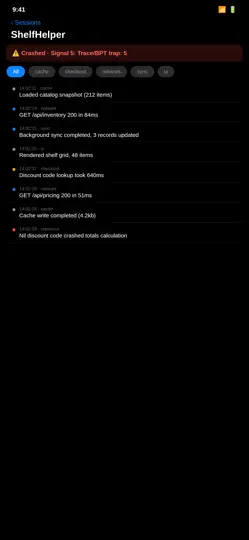 Screenshot von Log Console auf dem iPhone 2