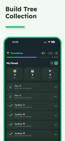 Focus Grove - Pomodoro Timer iPhone screenshot