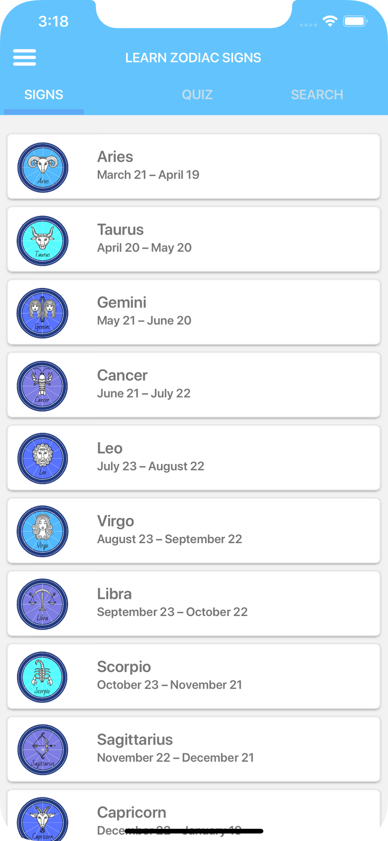 Learn Zodiac Signs