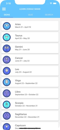Learn Zodiac Signs screenshot 1