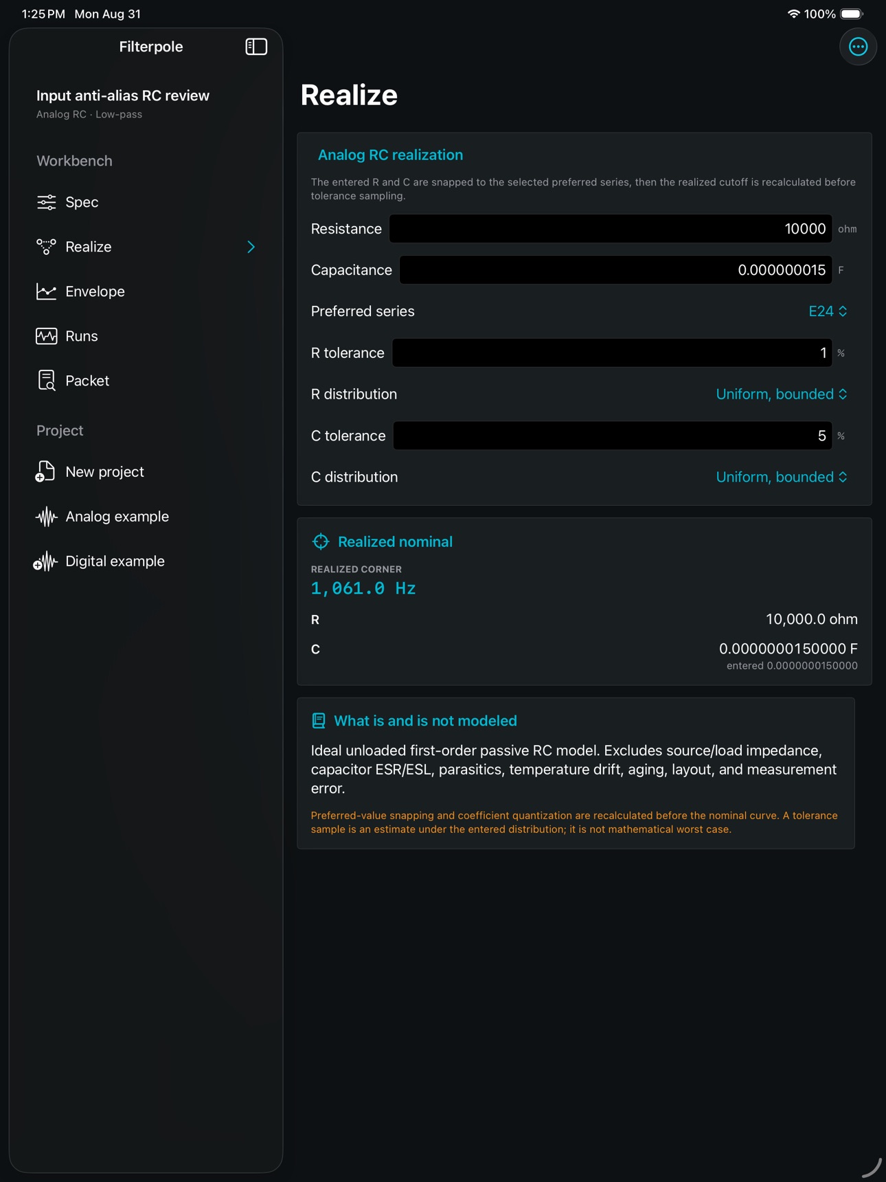 Screenshot 7 of Filterpole: Filter Design