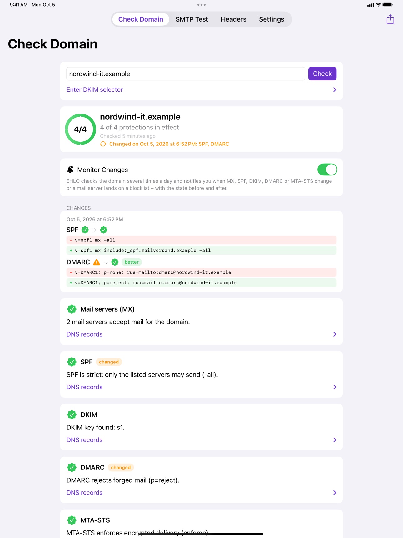 Screenshot 5 of EHLO – Mail Server Tester