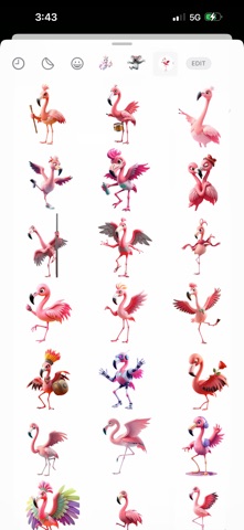 Dancing Flamingo Stickers iPhone screenshot