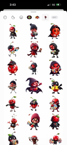 Sneaky Cherry Stickers Screenshot 2 of 4