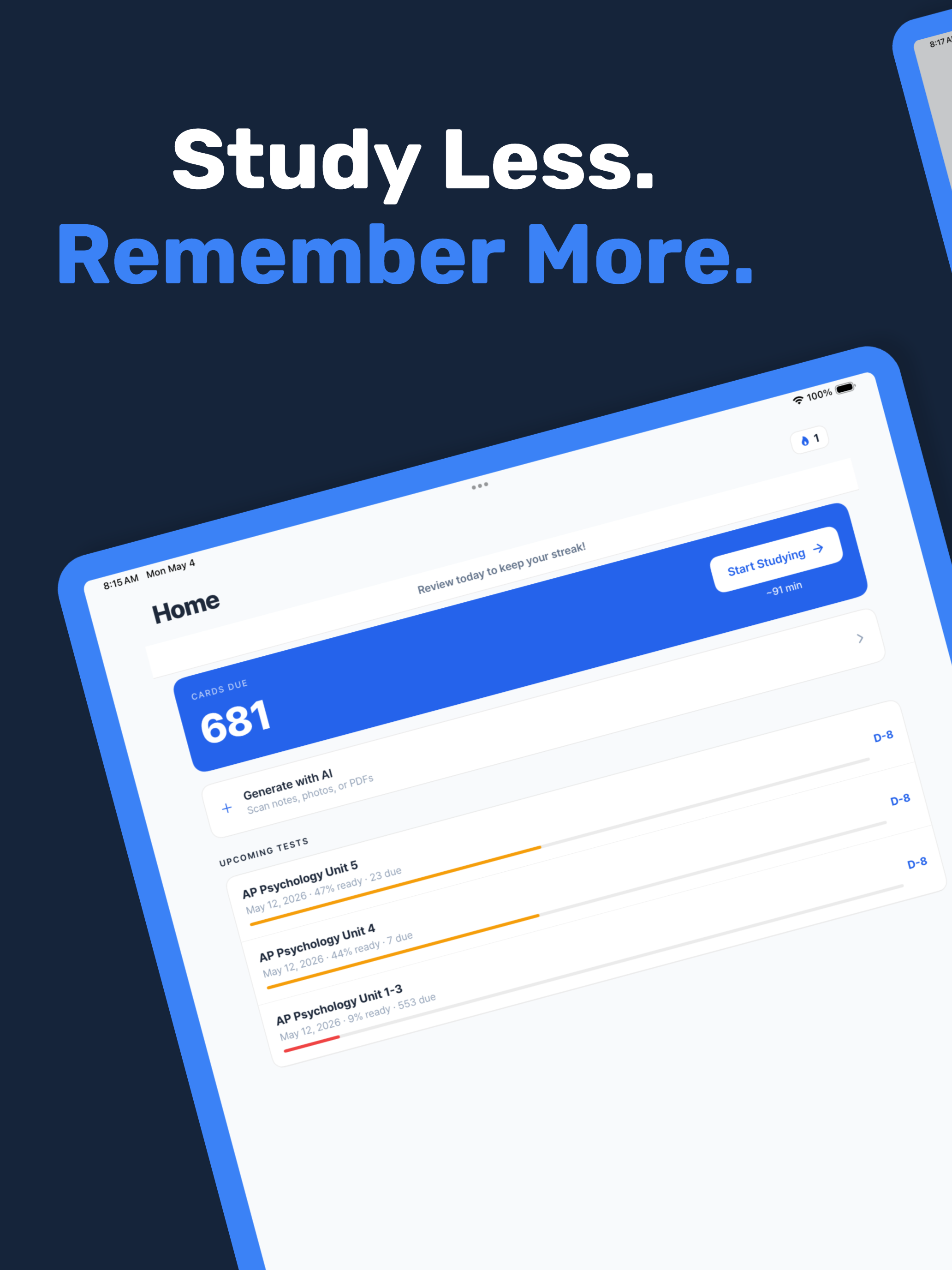 StudyLess: AI Flashcards