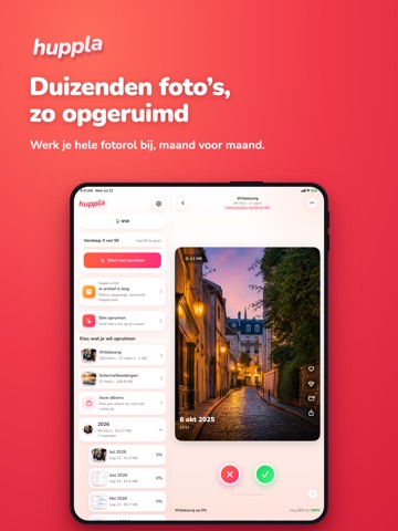 Huppla: foto's opruimen iPad screenshot 8