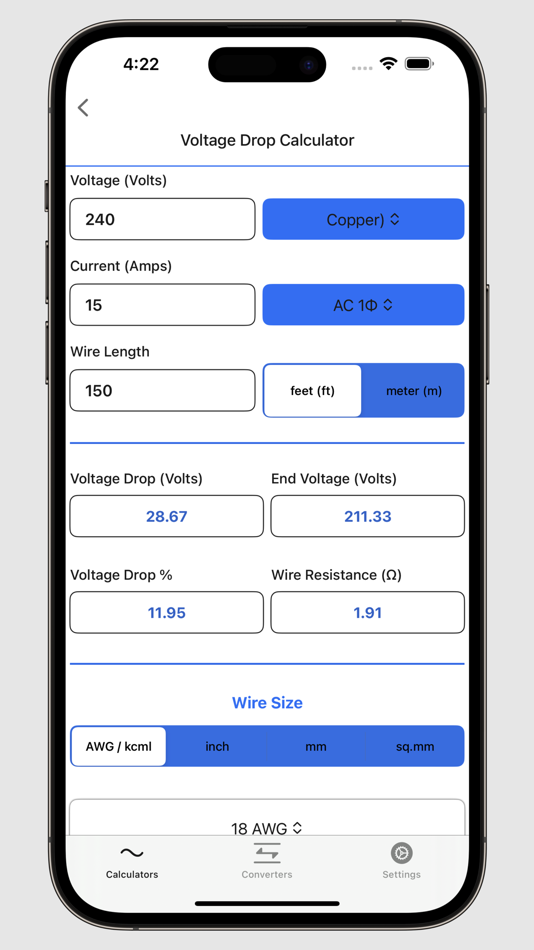 #8. Electrical Calculator (macOS) By: V PUGAZHENTHI