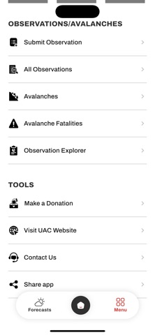 Utah Avalanche Center (UAC) screenshot