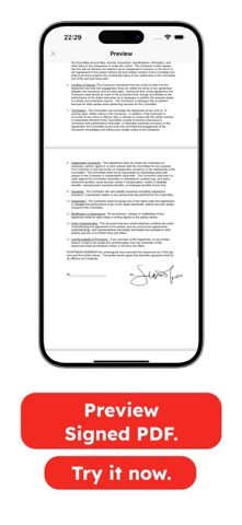 Sign PDF File, eSignature doc iPhone screenshot
