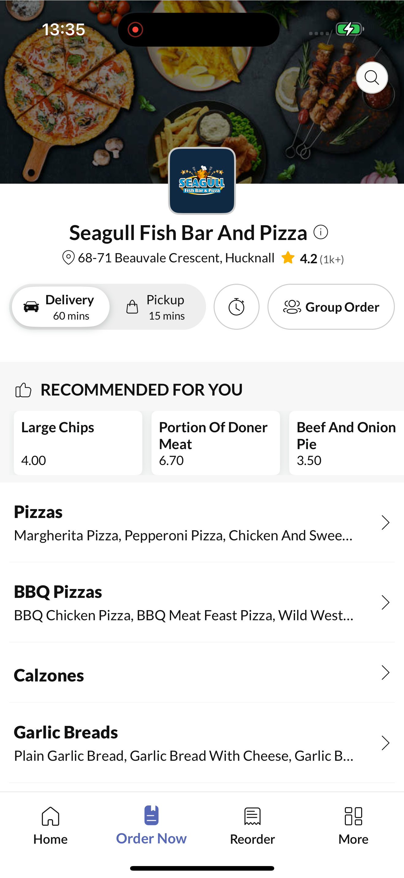 Seagull Fish Bar And Pizza. screenshot 2