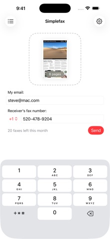 Simplefax - fax app screenshot