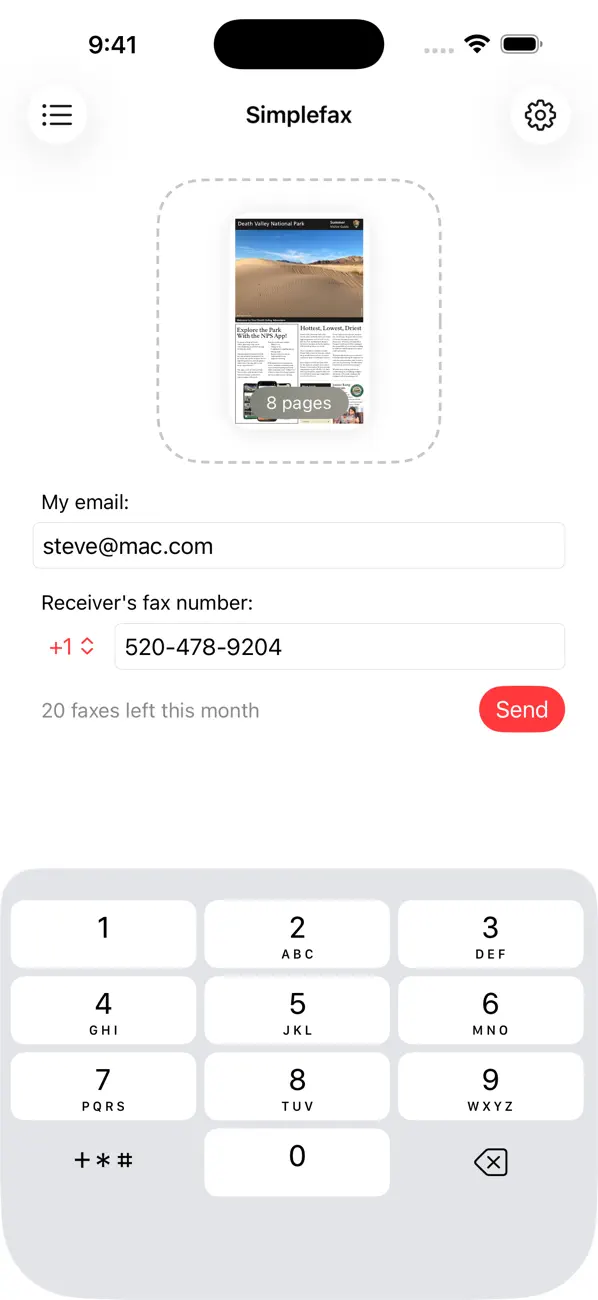 Screenshot #2 pour Simplefax - fax app