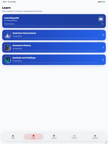 USA Citizenship USCIS Test iPad screenshot
