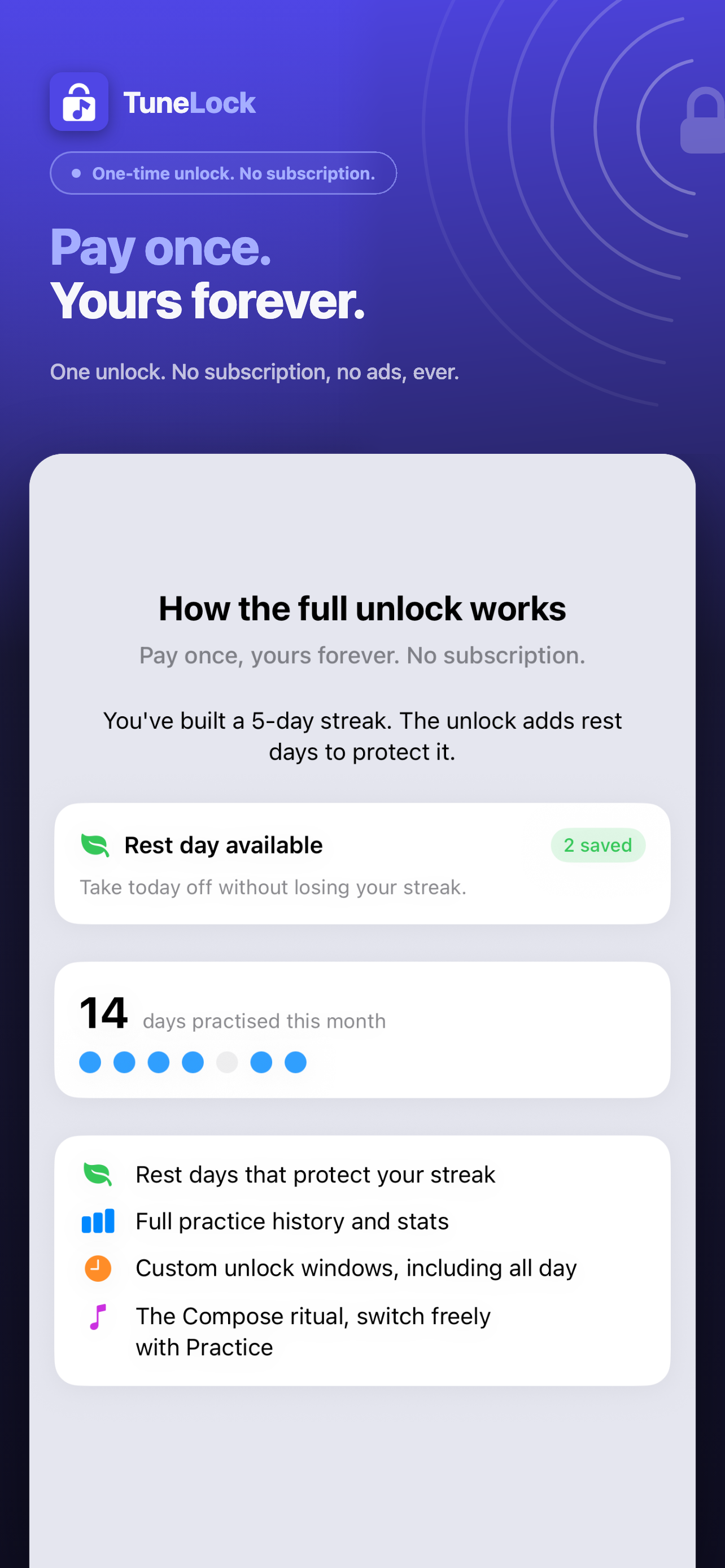 TuneLock: Practice Streak screenshot 5