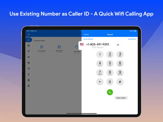 Screenshot #6 pour Moon Dialer: WiFi Voice Call