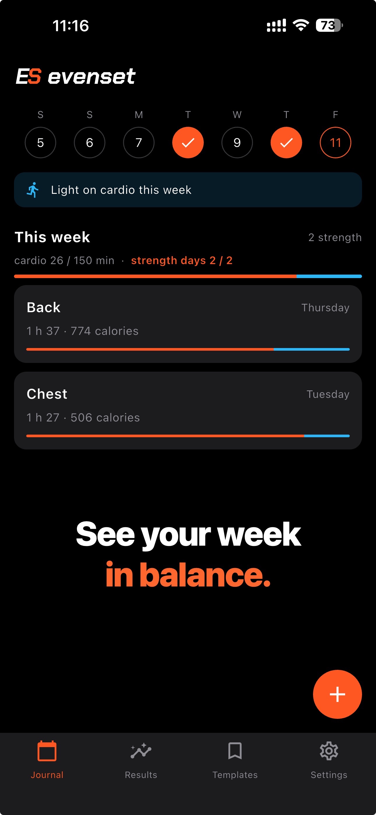 Screenshot 2 of Evenset: Workout Tracker & Log