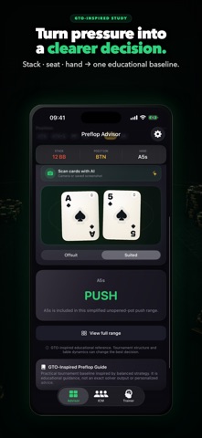 Poker ICM: Blinds & Ranges iPhone screenshot