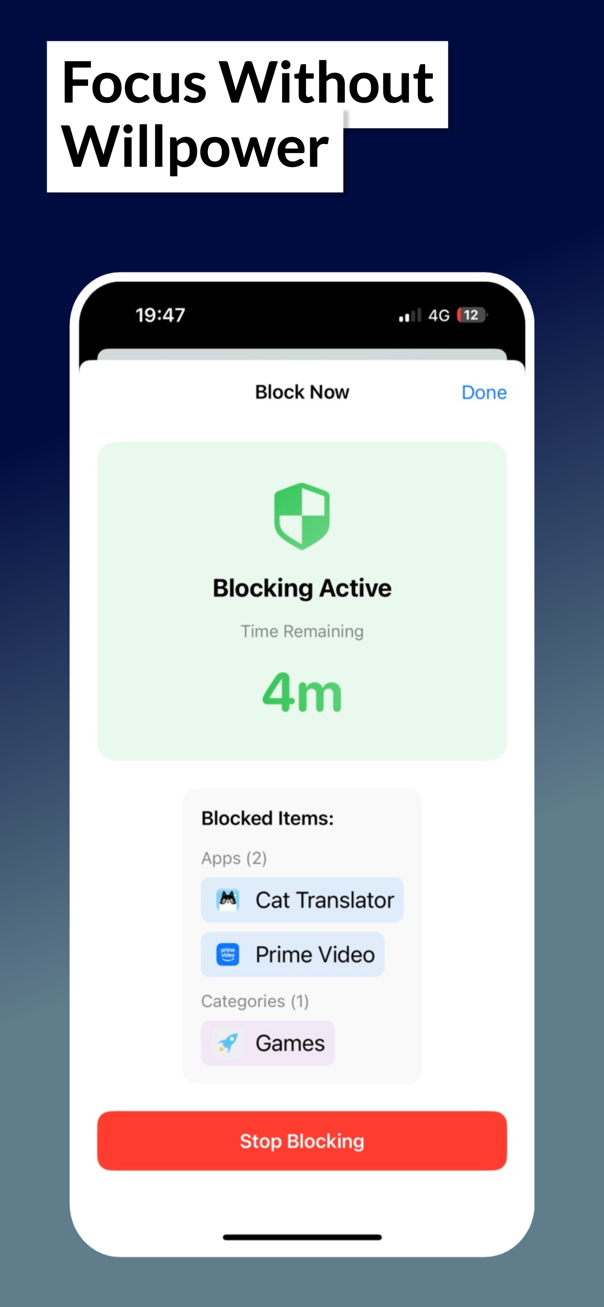 Focus: Block Apps,Distractions