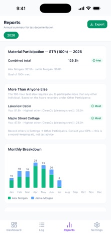STR Tracker: Hours & Tax Log Screenshot 4 of 7