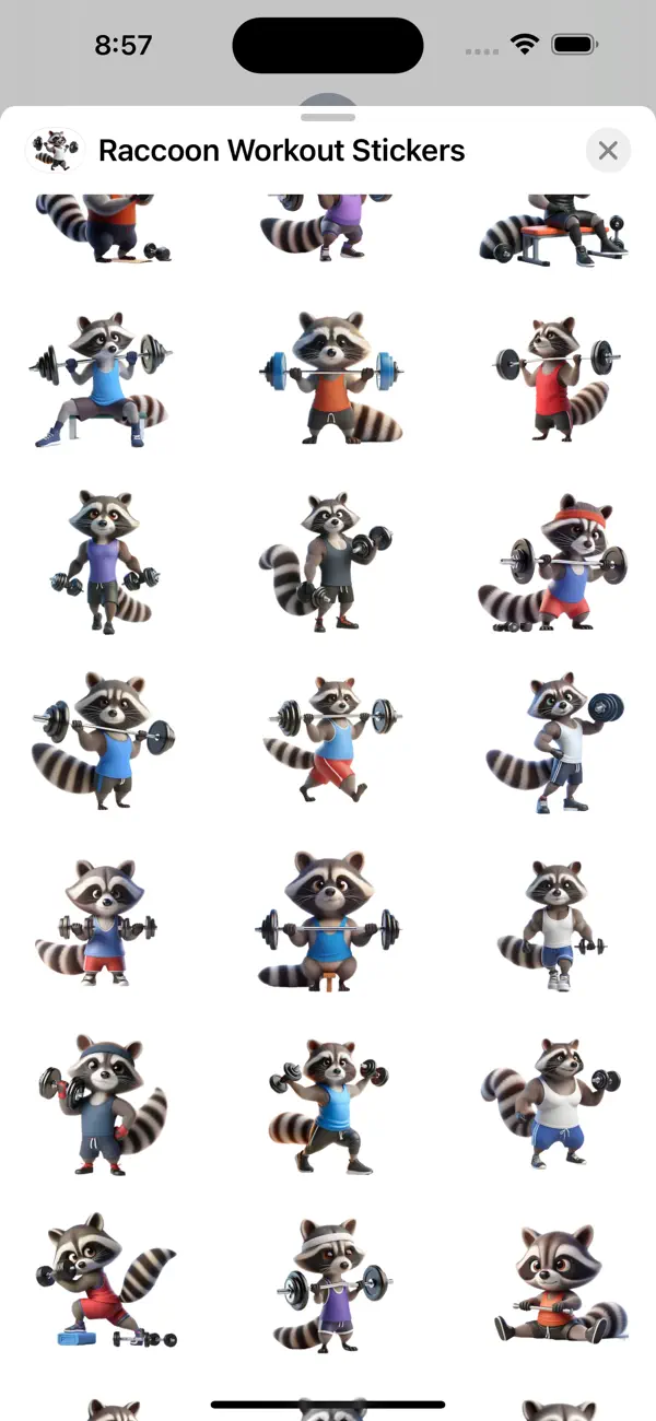 Screenshot #2 pour Raccoon Workout Stickers