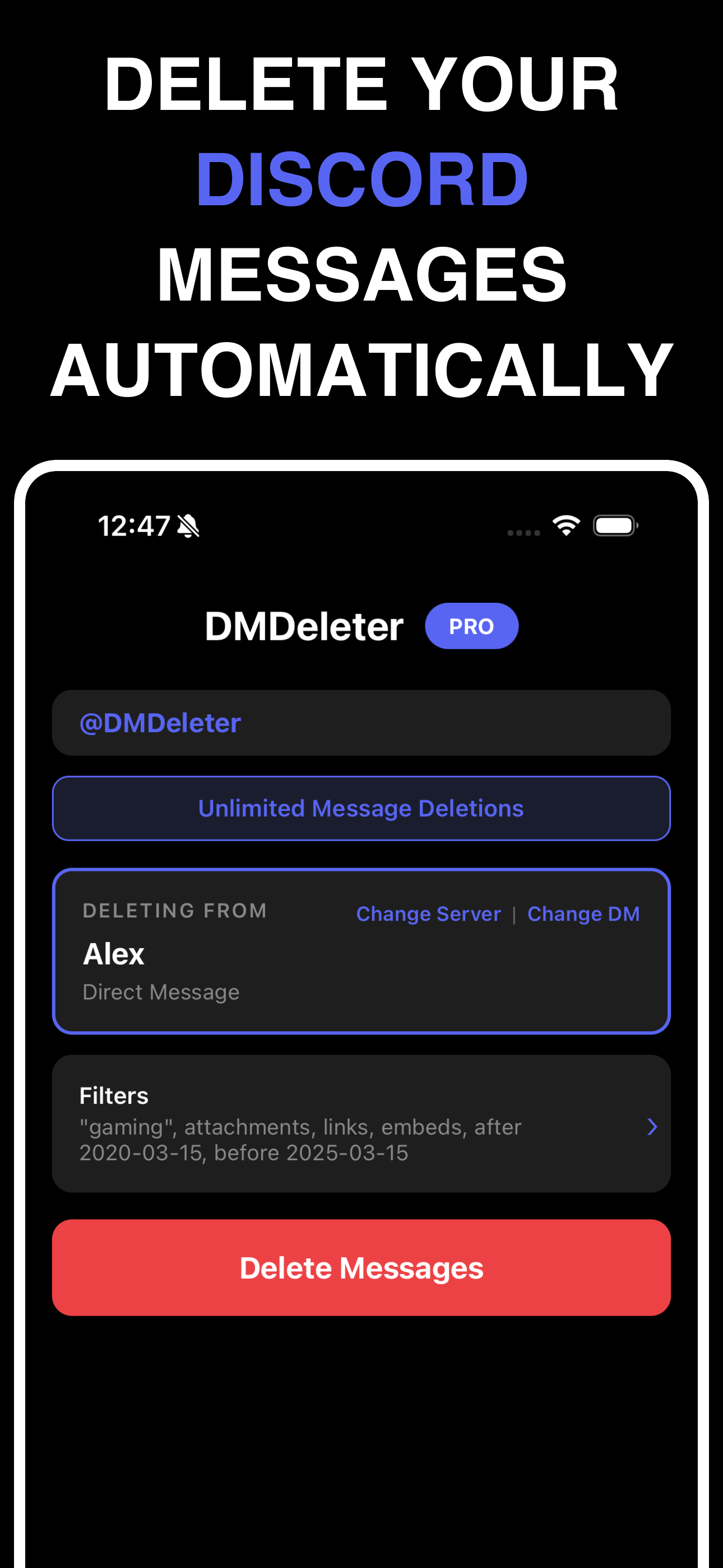 DMDeleter screenshot 2