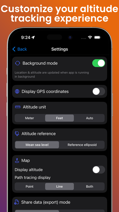 Elevation Tracker: Altitude iPhone screenshot 4 - Navigation app