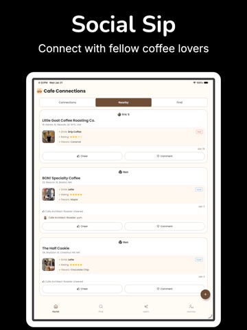CafeConnections: Coffee Diary iPad screenshot