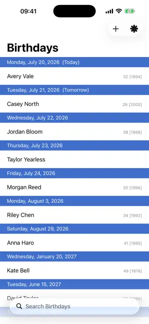 Today's Birthdays screenshot 1