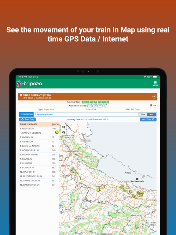 Tripozo: Train Flight & Travel iPad screenshot 6 - Travel app
