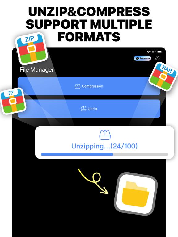 RAR Zip: Unzip File Manager iPad screenshot 1 - Utilities app