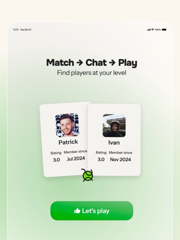 Doyouplay: Tennis Partners iPad screenshot