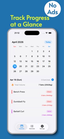 Workout Log - Calendar Memo Screenshot 1 of 6