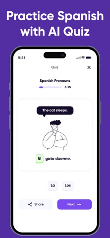 Lingzy: Learn Spanish AI A1-C2 iPhone screenshot
