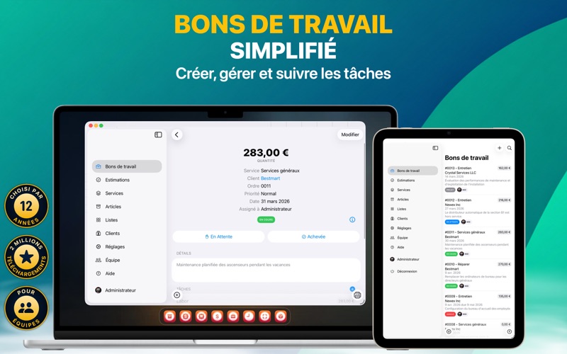 Screenshot #1 pour Bon de Travail Affaire Facile