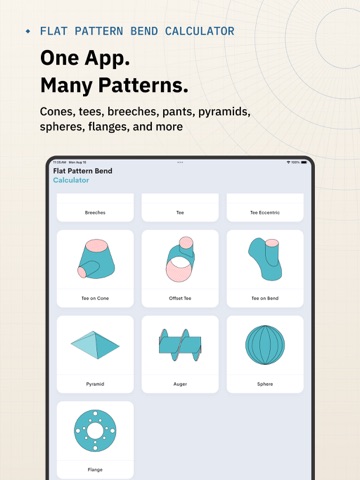 Flat Pattern Bend Calculator iPad screenshot