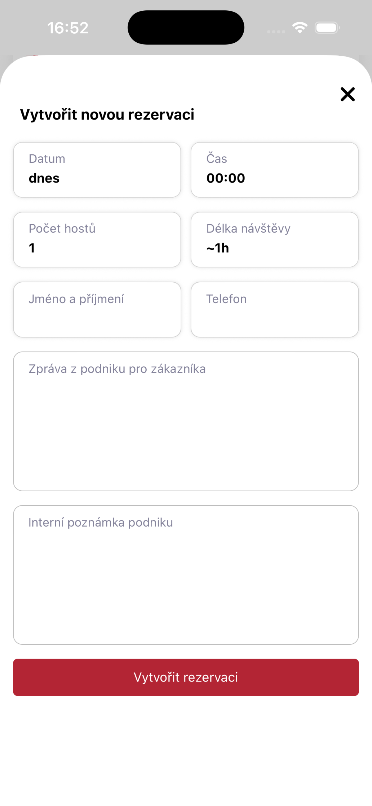 Kartička - Můj podnik
