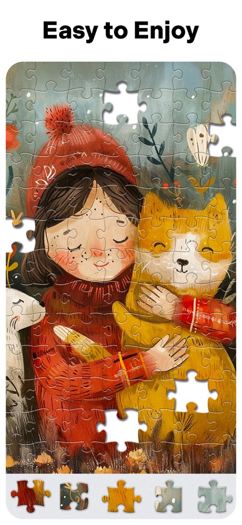 Jigsaw Puzzles for Adults HD - Enjoy heartwarming character art and a user-friendly interface that makes picking up and playing any puzzle a delightful experience.