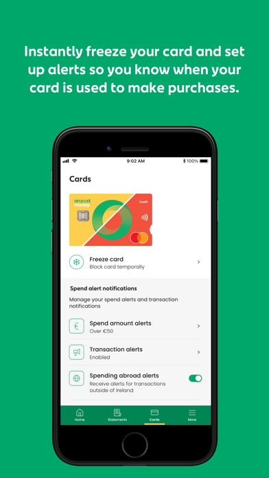An Post Money Credit Card Screenshot