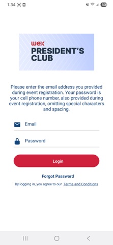 WEX President’s Club screenshot