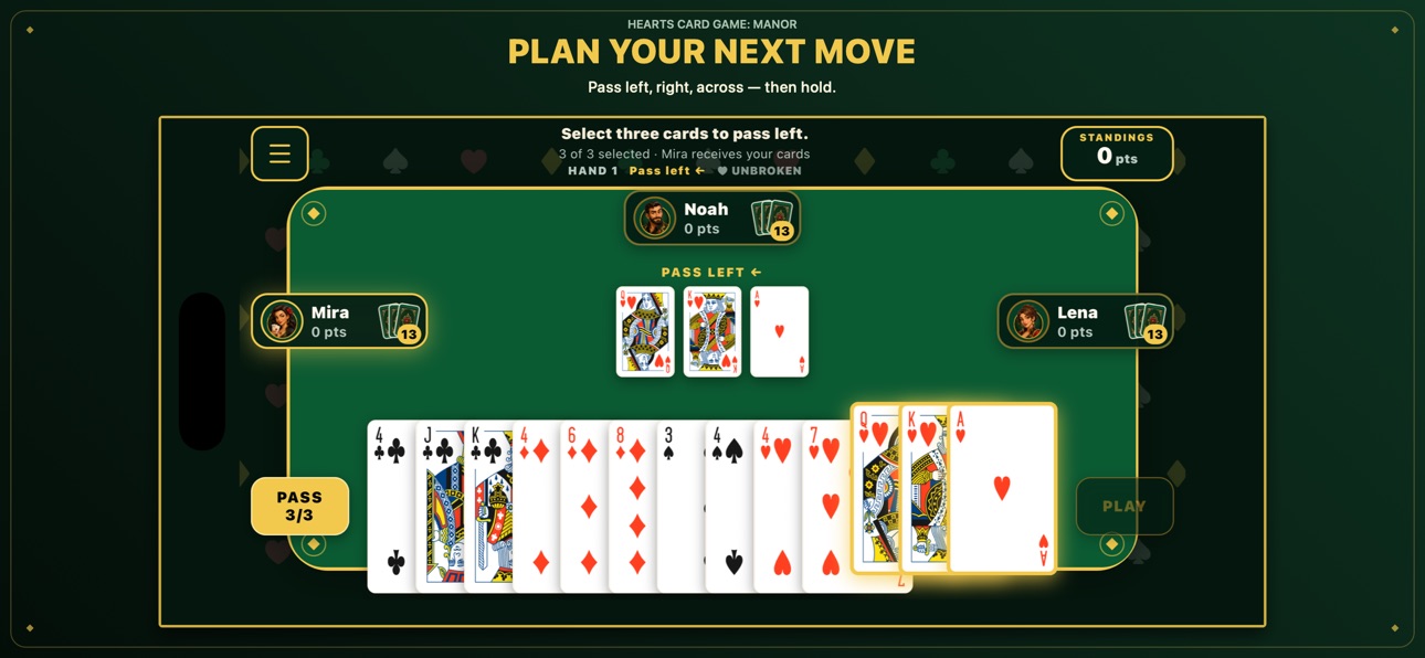 Screenshot 3 of Hearts Card Game: Manor