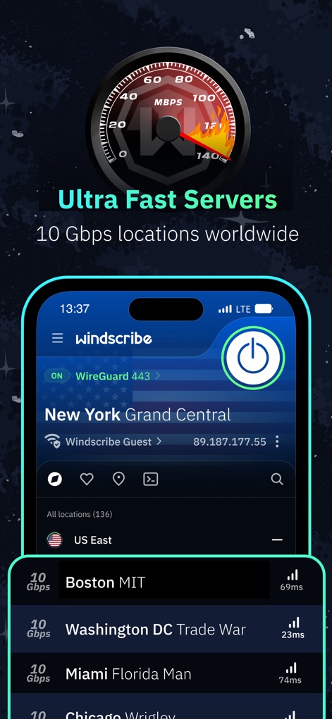VPN Windscribe: Fast & Secure - Velocità Senza Compromessi