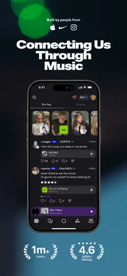 Captura de pantalla de EQUALS - Music Social Network en iPhone 1